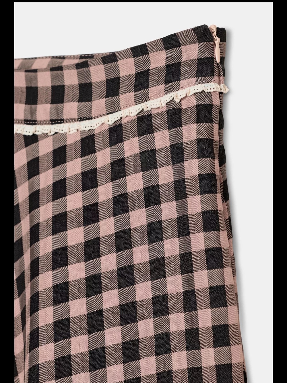 Zara gingham Checked Midi Skirt - Picture 6 of 8